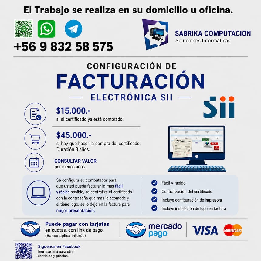 Configuración de Facturación Electrónica SII en Punta Arenas - Sabrika Computación
